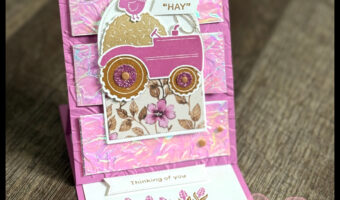 Pink Tractor Fun Fold Card with Heat Shrink Magic!